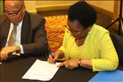92 Deputy Minister Mrs Pamela Tshwete signing the MoU between EWSETA and WWA